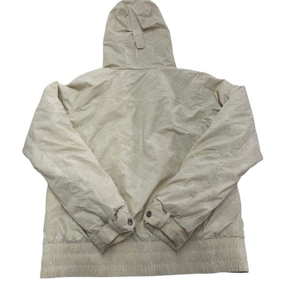 Columbia Coat Women Large Seasalt Cream PEAK DRIFTER II Bomber Hood OMNI-Shield - Picture 2 of 8